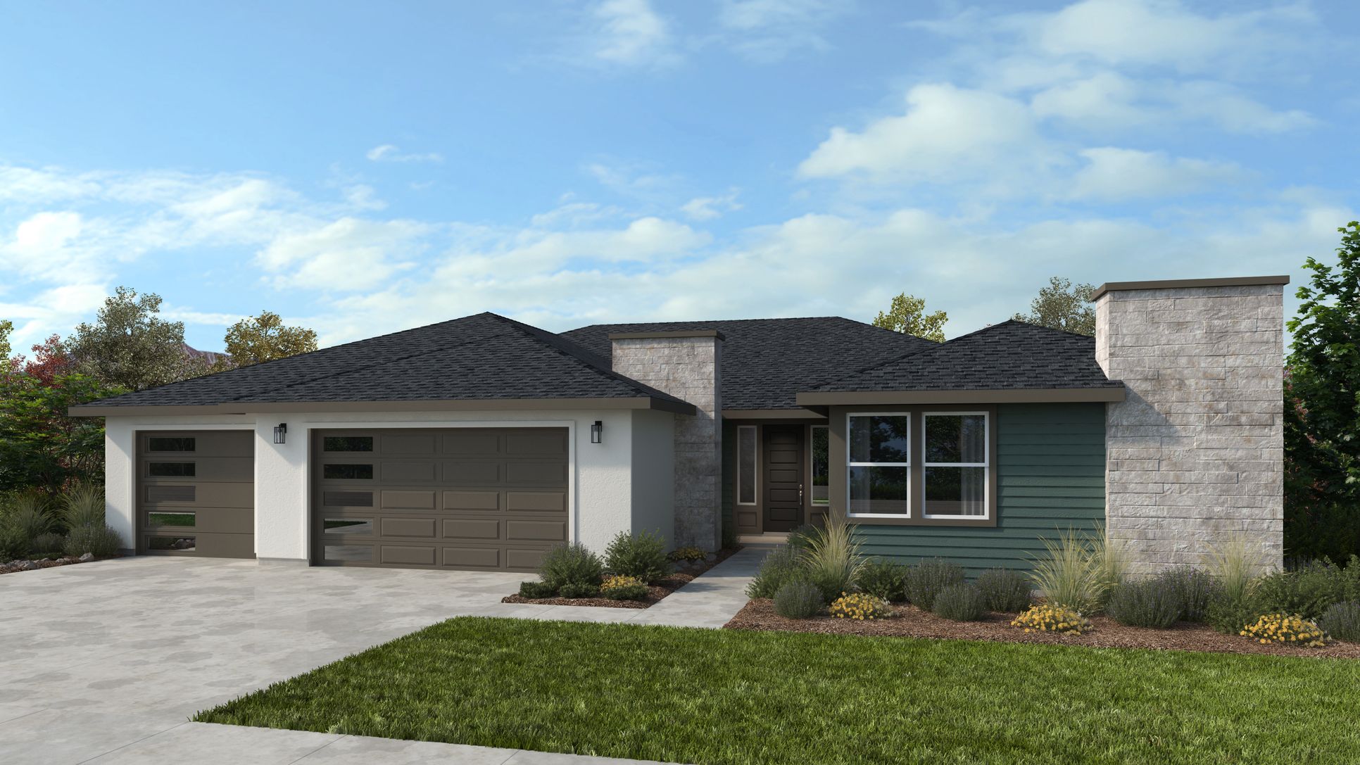 Elevation C: 3-Car Garage