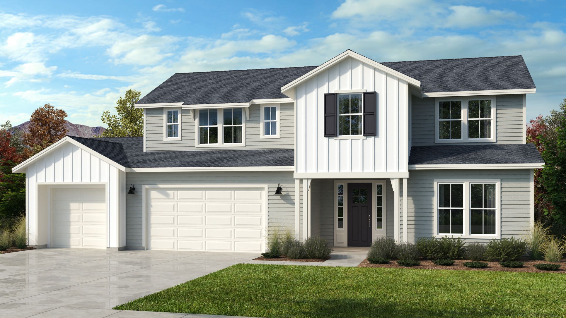 Elevation A with Bonus Room: 3-Car Garage