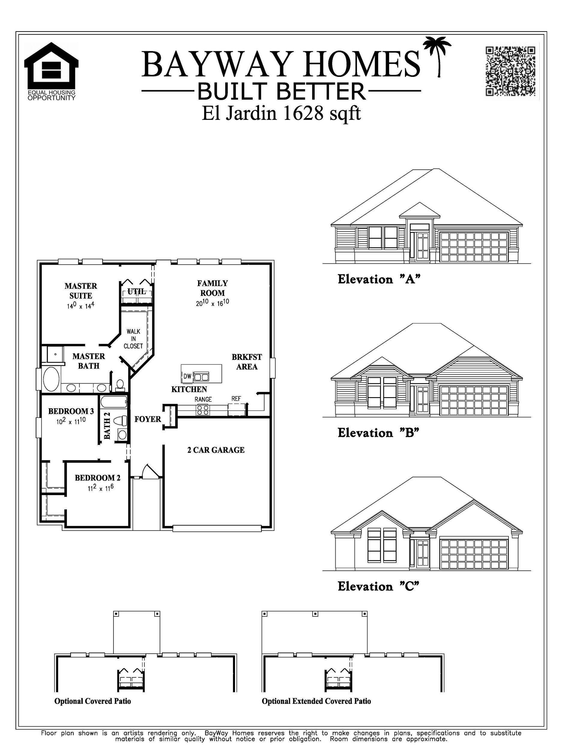 Floor Plan:1628 SF El Jardin