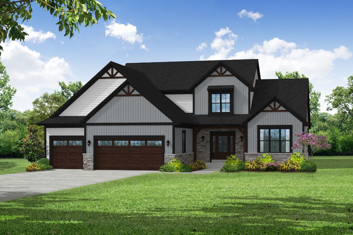 The Alana, Plan 2590 - Americana Style with Front Load Garage