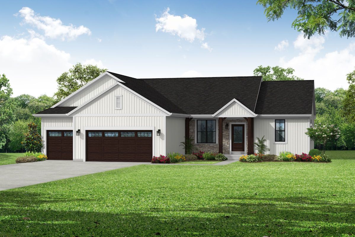 The Hannah, Plan 1664 - Americana w/3-car Garage
