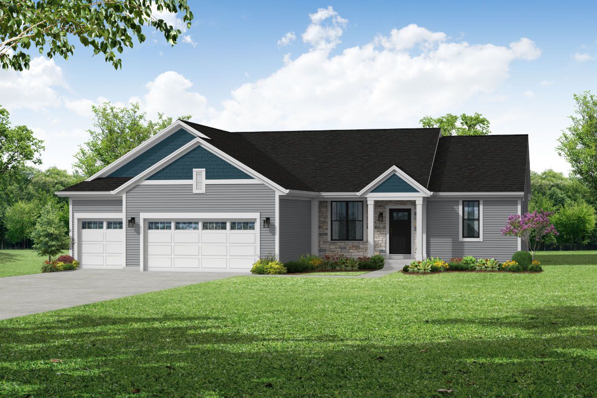 The Hannah, Plan 1664 - Arts and Crafts Style w/3-car Garage