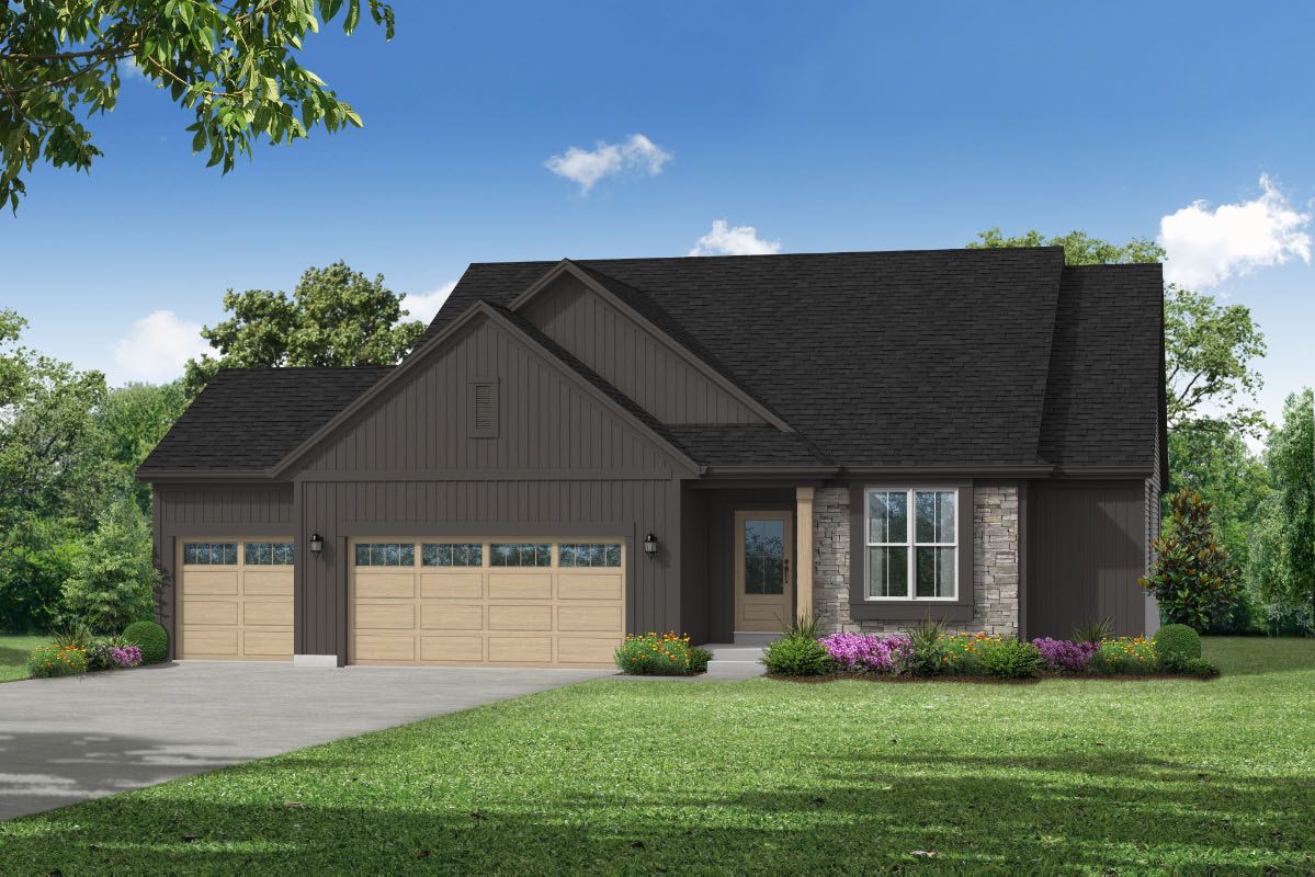 The Lauren, Plan 1670 - Americana Style w/3-car Garage