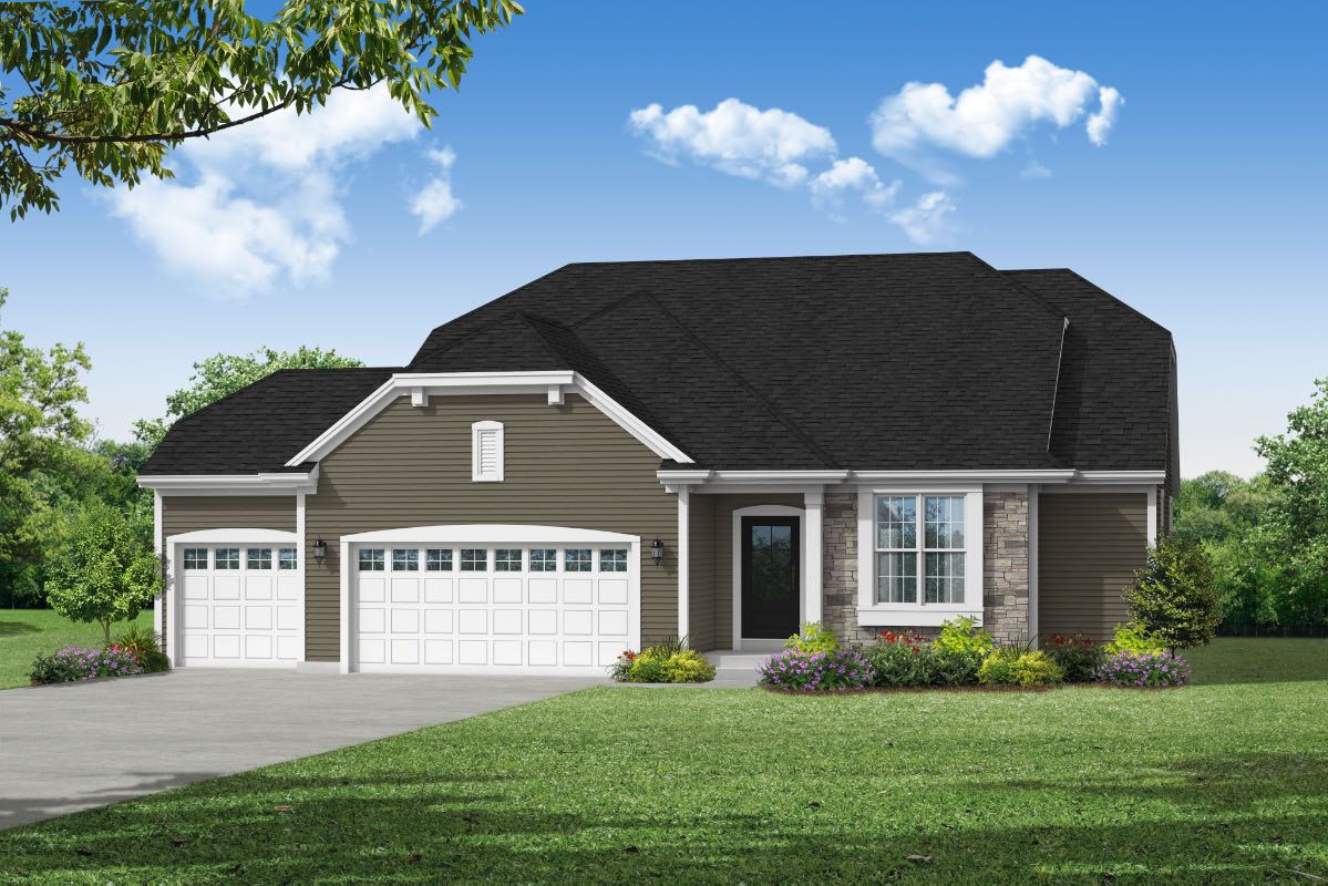 The Lauren, Plan 1670 - French Country Style w/3-car Garage
