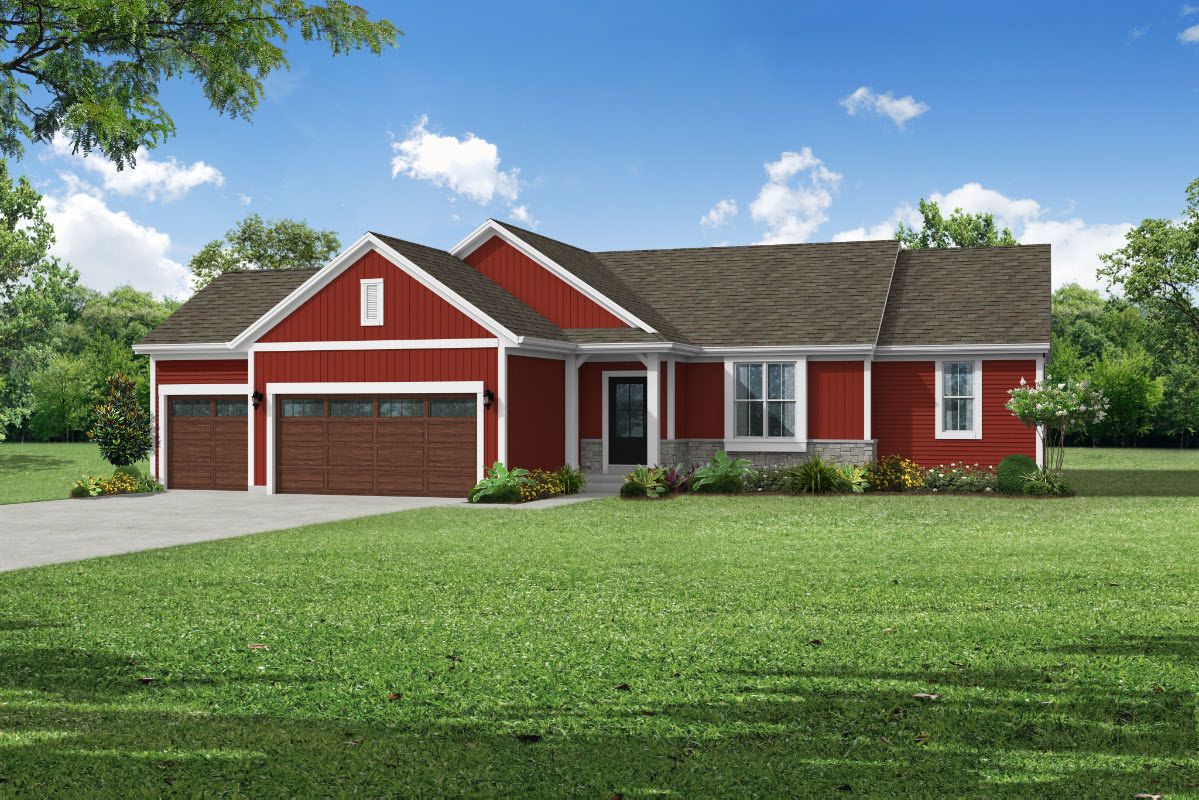 The Rylee, Plan 1654 - Americana Style w/3-car Garage