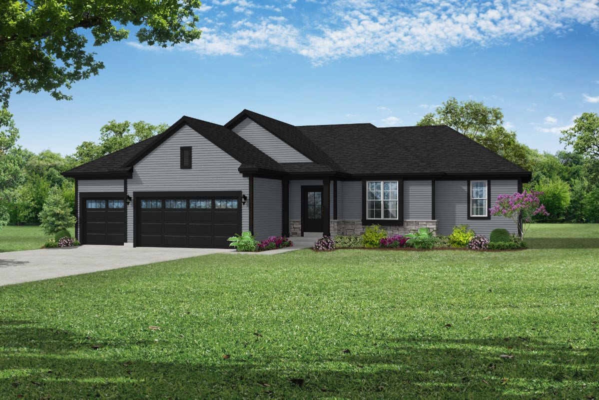 The Rylee, Plan 1654 - Transitional Style w/3-car Garage