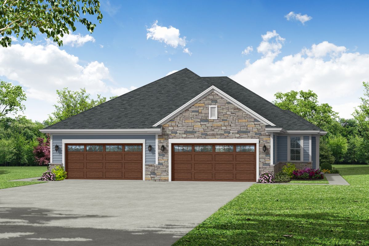 The Adalyn, Plan 1600 w/ 2 Front Entry Garages in Boothbay Blue