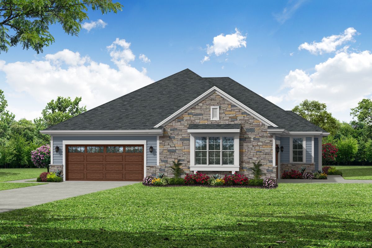 The Adalyn, Plan 1600 w/ 1 Side and 1 Front Entry Garage in Boothbay Blue