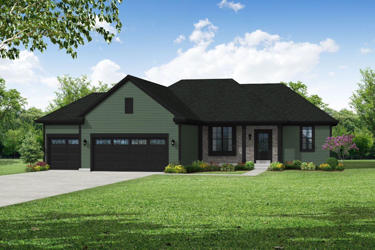 The Sophia, Plan 1665 - Transitional Style w/3-Car Garage