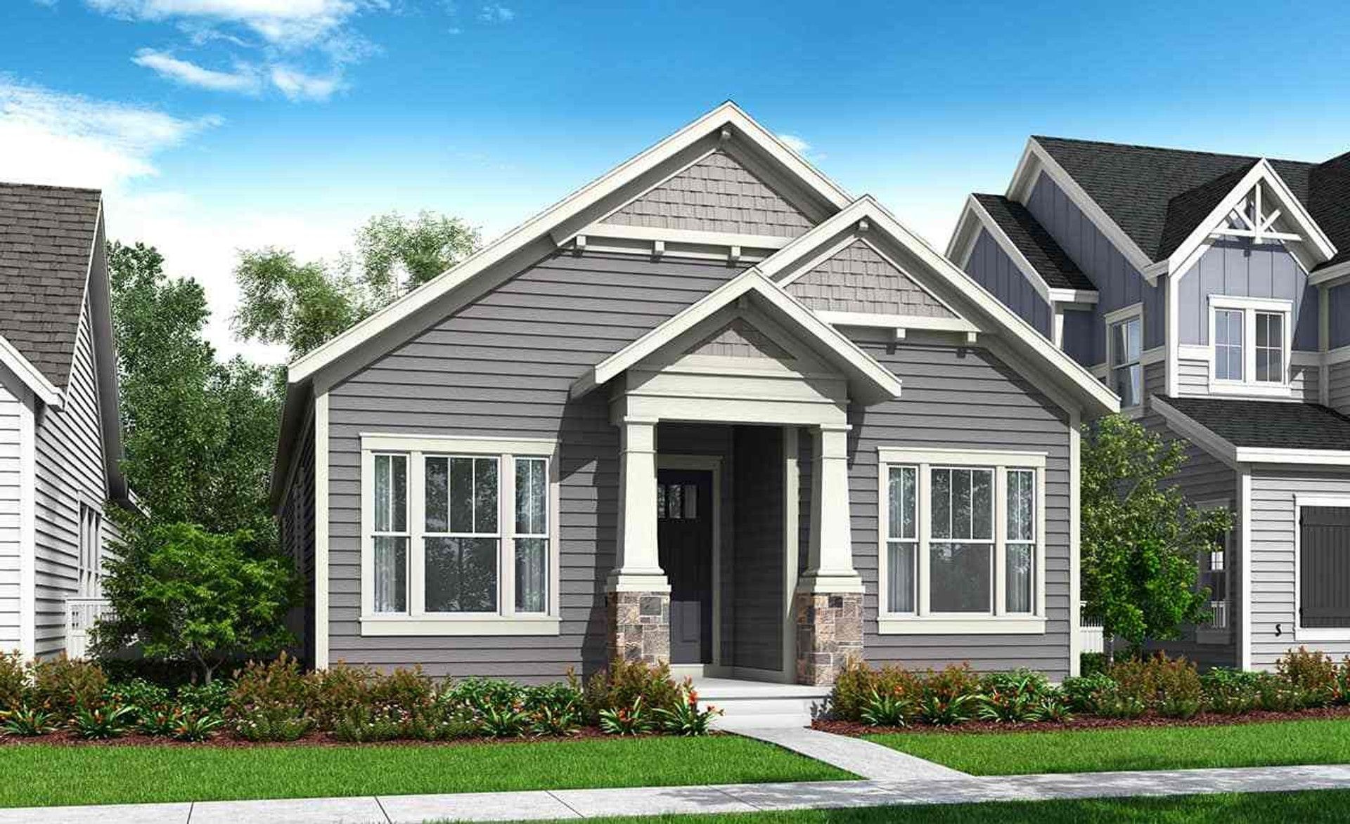 Modern Single-Family Home Architecture Design Render:Elevation C