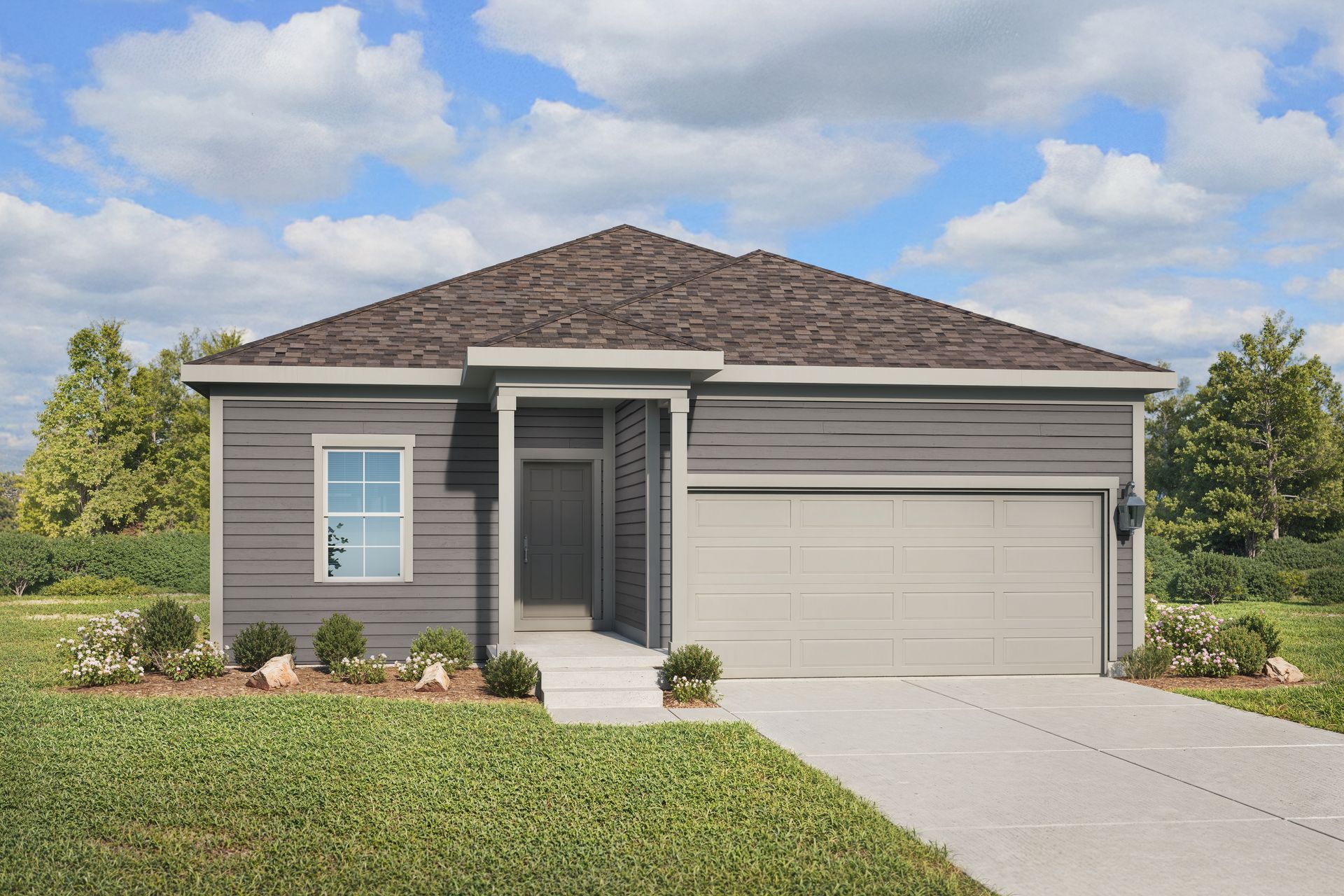 Contemporary Residential Design: Modern Single-Family Home Architecture:Elevation A