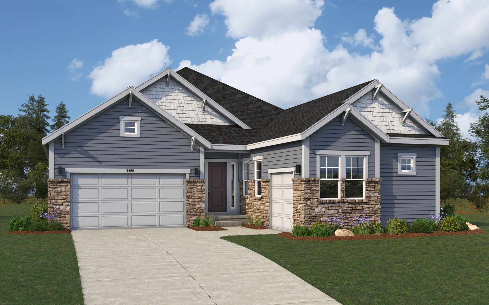 Modern Single-Family Home Design in Residential Architecture:Elevation CR