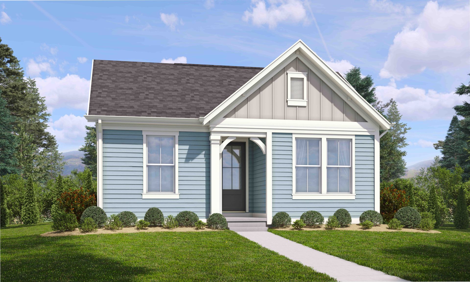 Modern residential design: Single-family home architecture:Elevation A