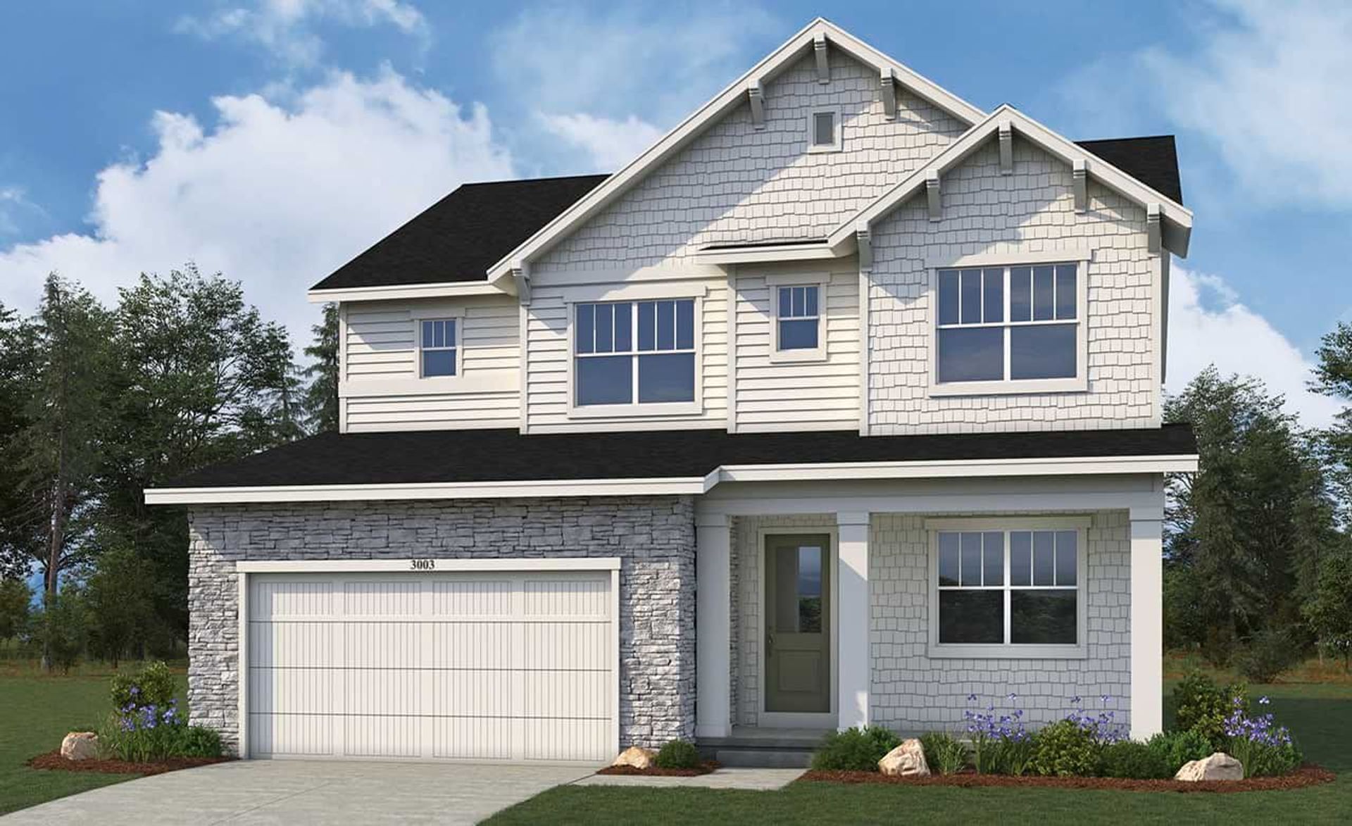 Contemporary single-family home design and architecture showcase:Craftsman Elevation