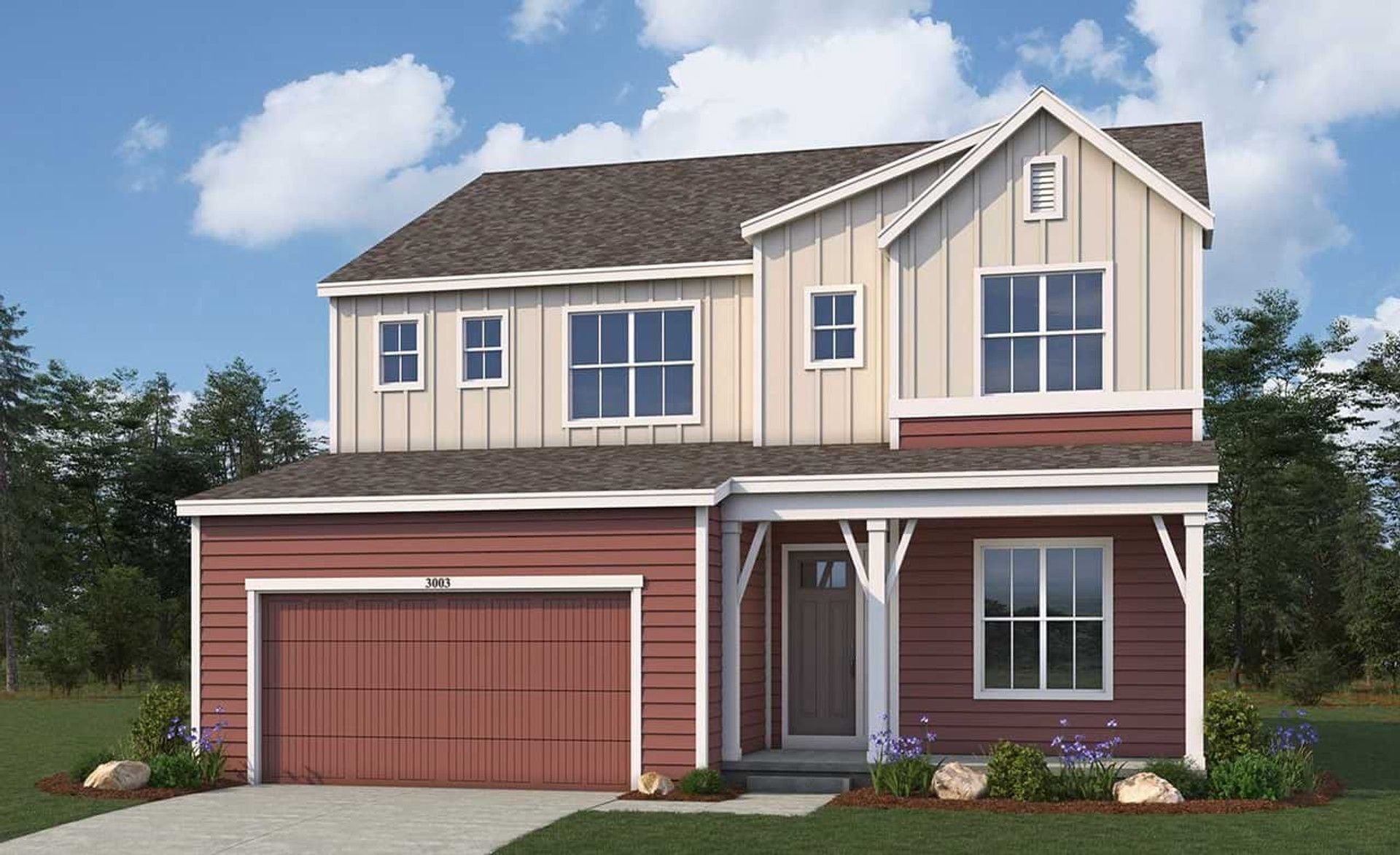 Modern Single-Family Home Design: A Residential Architecture Marvel:Modern Farmhouse Elevation