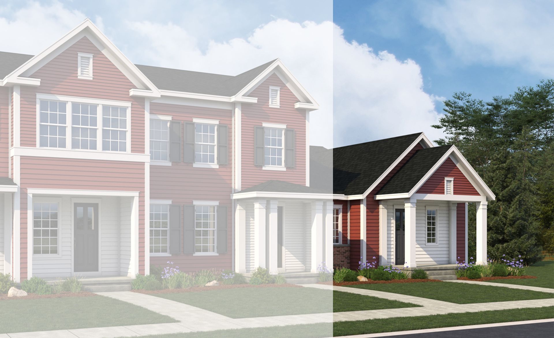 Modern residential single-family home design and architecture:Elevation Colonial