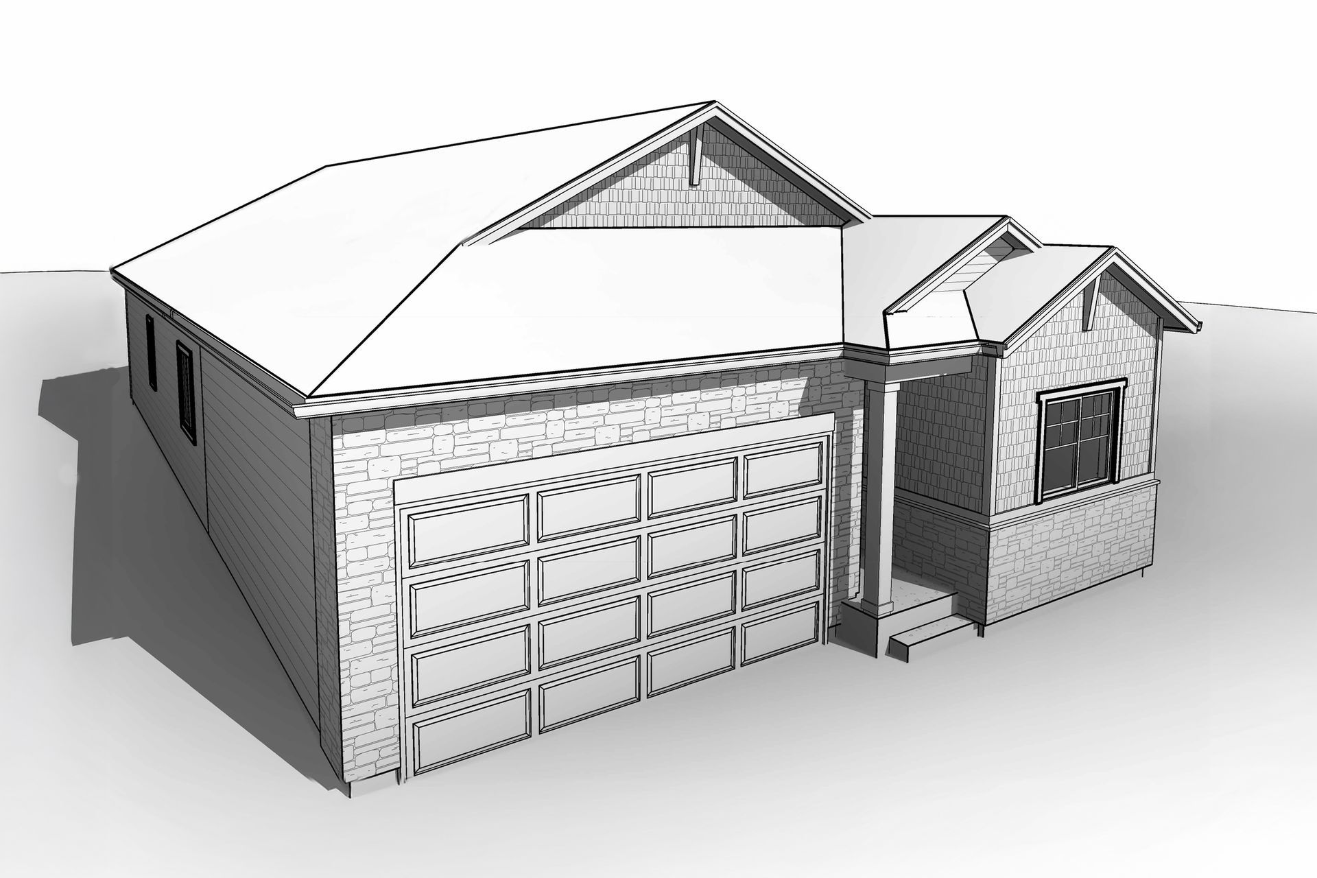 Modern Single-Family Home Design and Residential Architecture:Elevation C