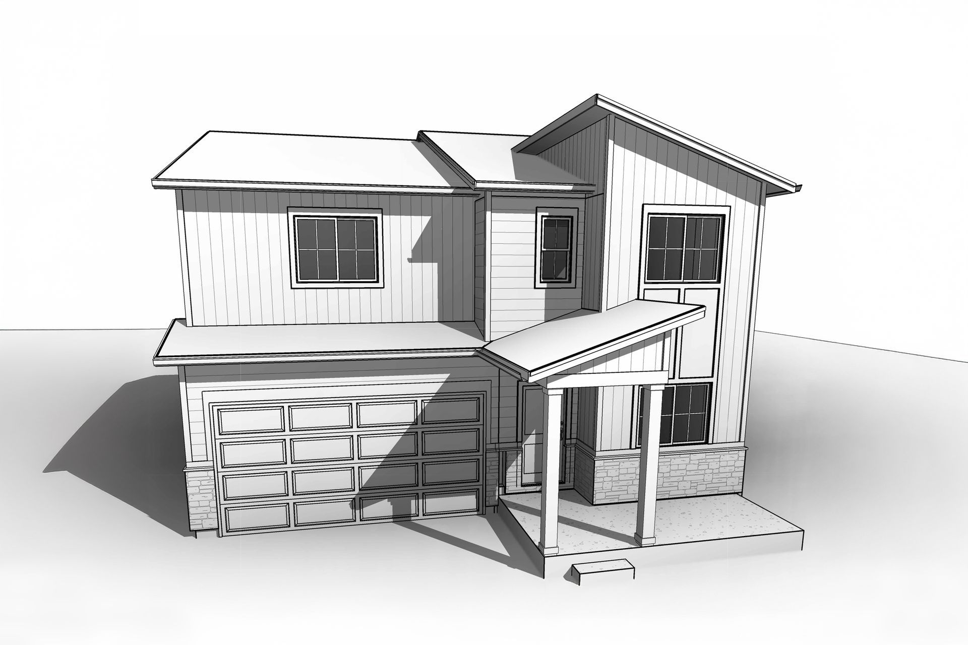 Modern Residential Architecture: Single-Family Home Design:Elevation C
