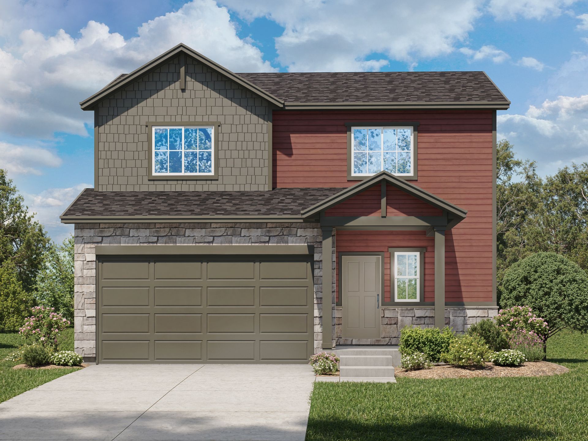 Modern Single-Family Home Design in Residential Architecture:Elevation C