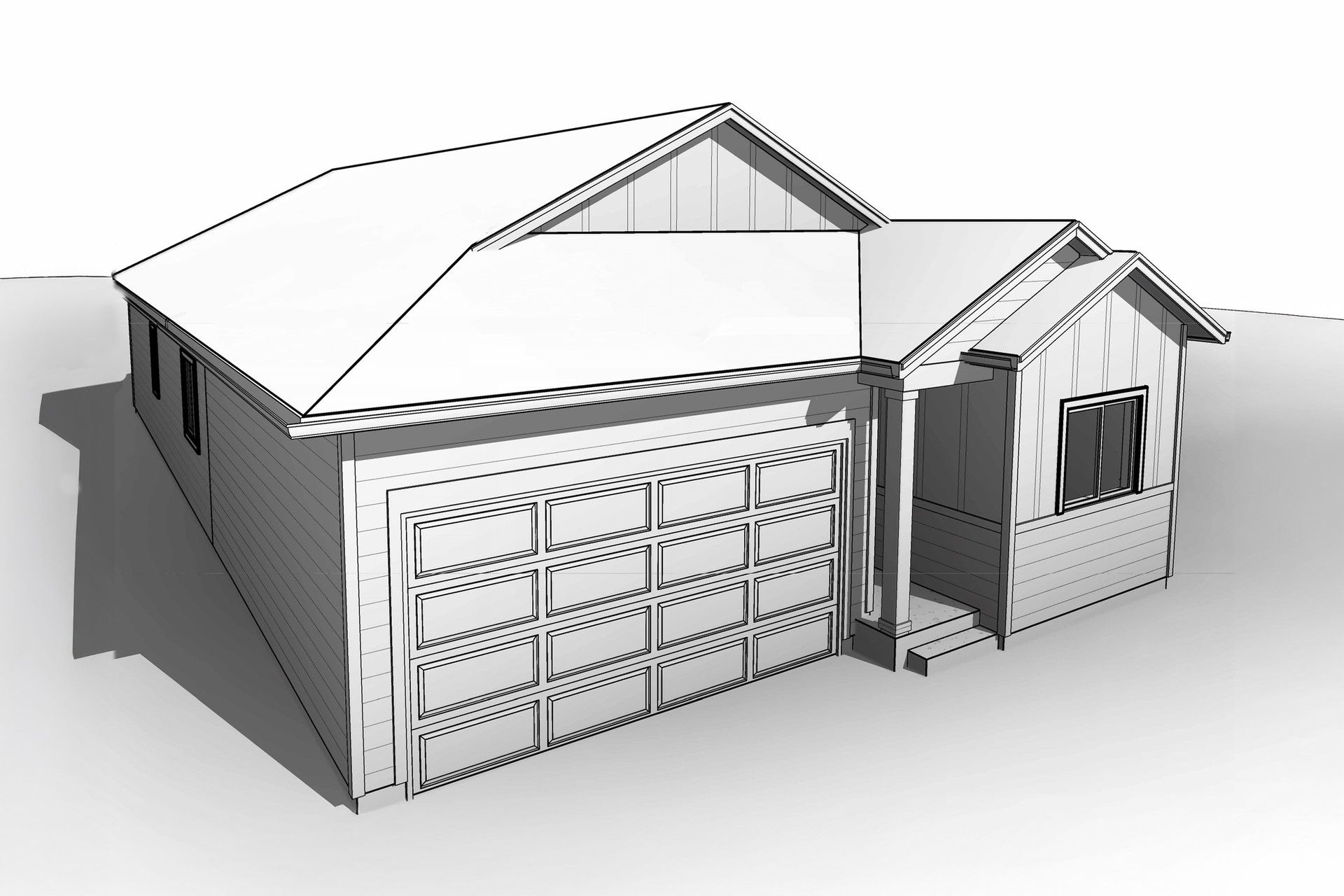 Modern Residential Home Design and Architecture Render:Elevation D