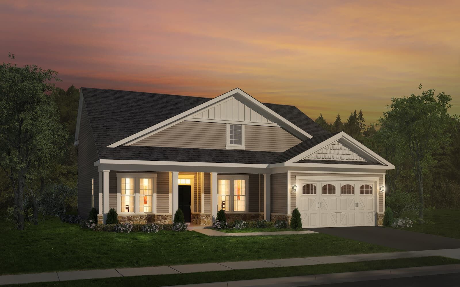 Elevation 1:Elevation 1 of the Pearson a home design offered at Heritage Shores in Bridgeville DE by Brookfield Residential