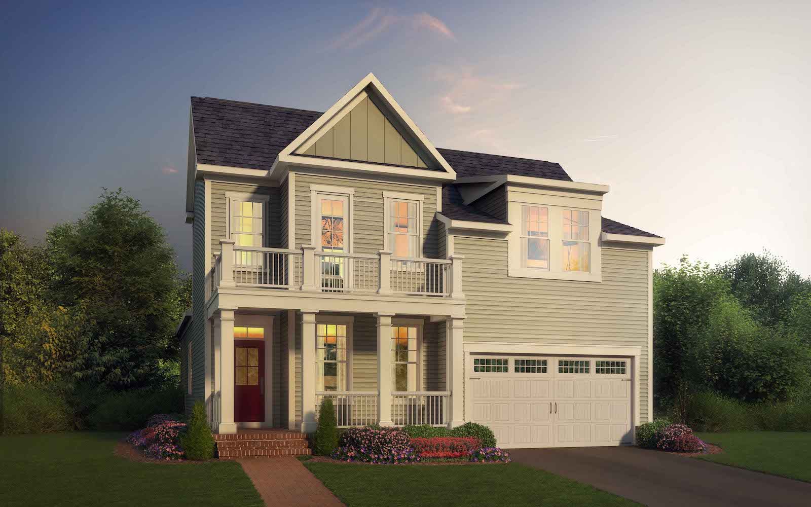 Exterior:Elevation 3 of the Torrington a home design by Brookfield Residential at Snowden Bridge.
