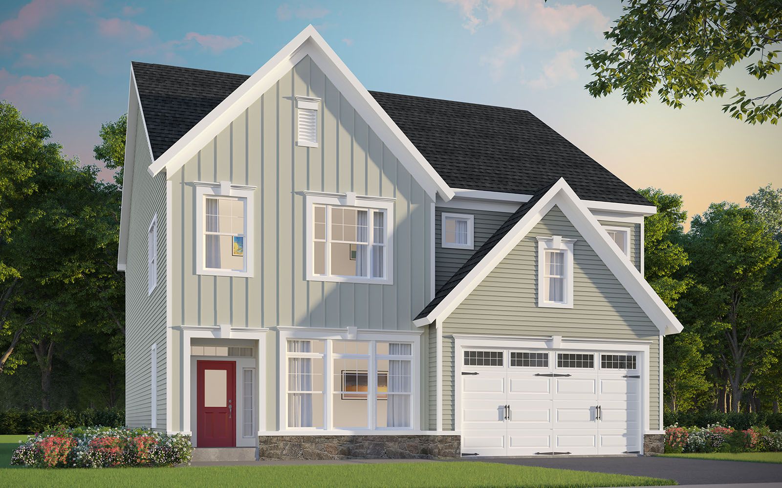 Elevation 1:Elevation 1 of the Beckham a home design at Lakeside at Trappe by Brookfield Residential