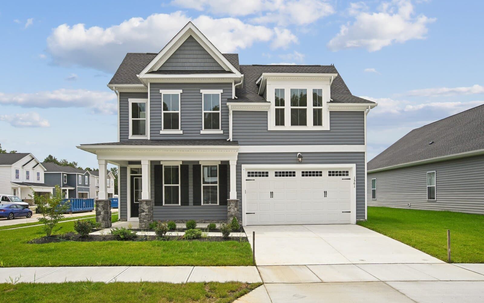 Exterior:The exterior of the Torrington on homesite 1136 at Lakeside at Trappe by Brookfield Residential.