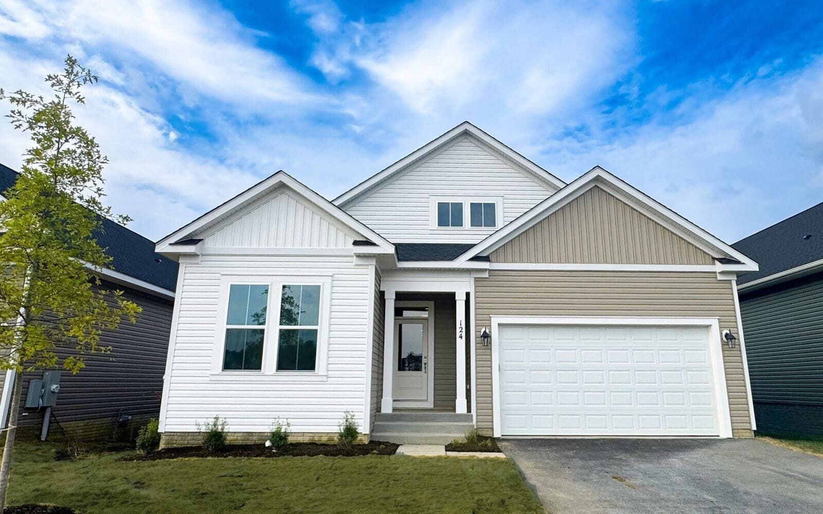 Exterior:The exterior of the Matisse on homesite 1019 at Hiatt Pointe at Snowden Bridge by Brookfield Residential.
