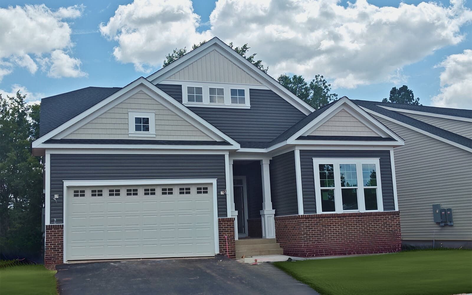 Exterior:The exterior of the Monet on homesite 212 at The Crest at Linton Hal by Brookfield Residential.