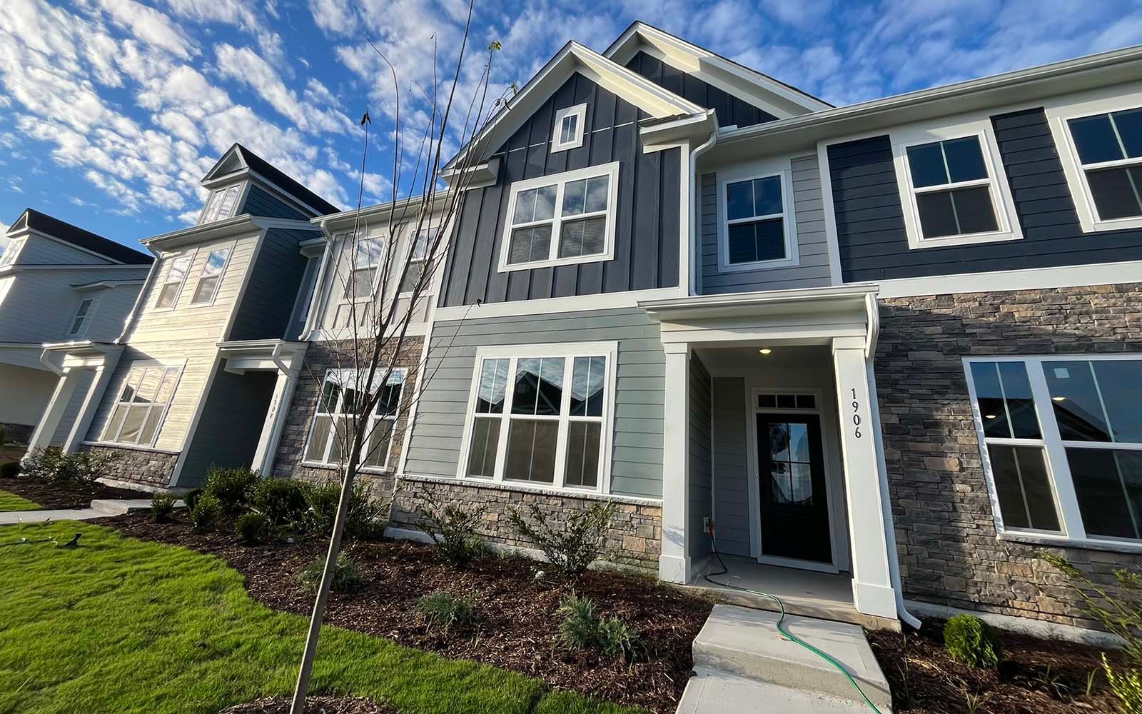 The exterior of the Lennox on homesite 2550 by Brookfield Residential at Wendell Falls.
