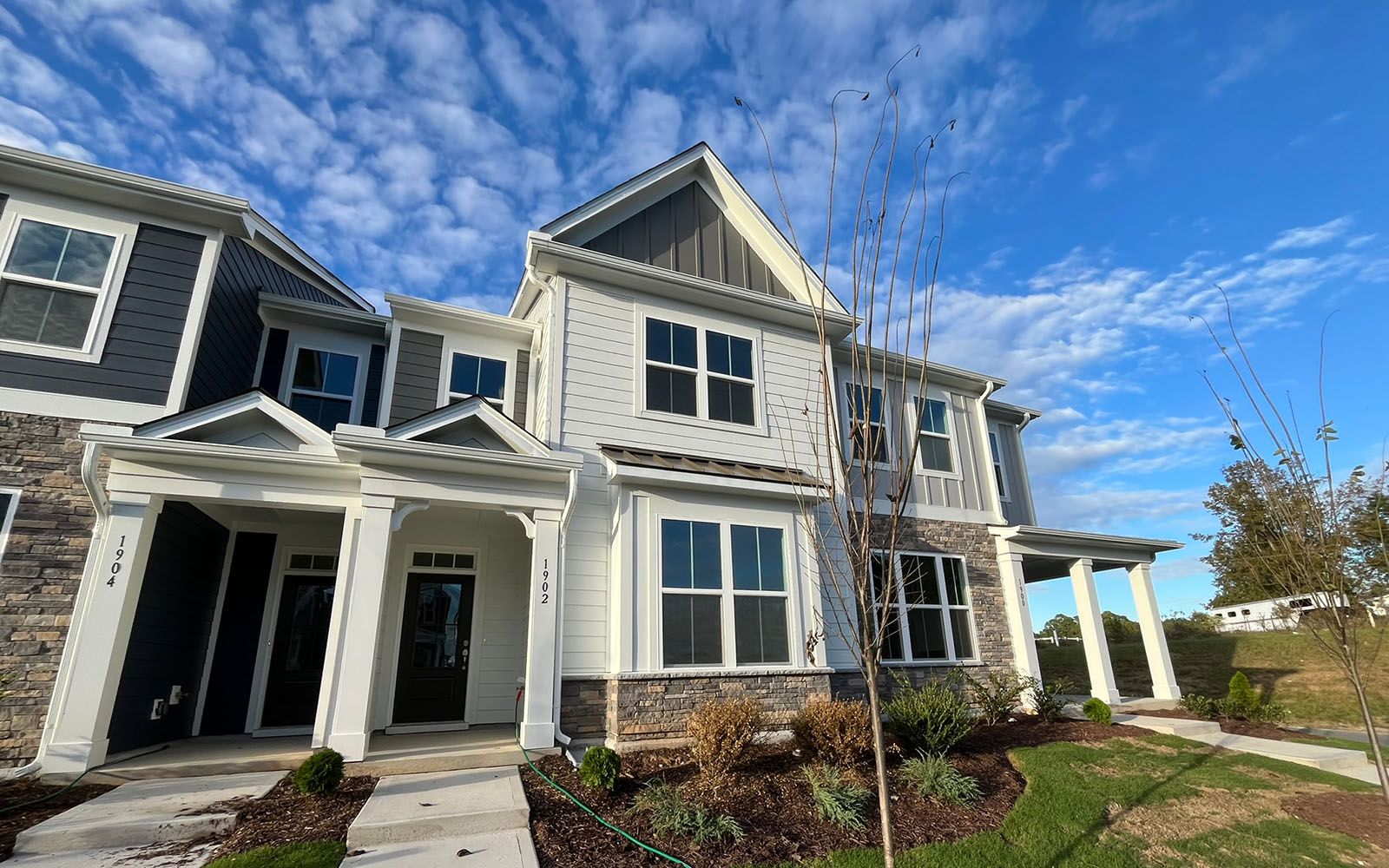 The exterior of the Morgan on homesite 2548 by Brookfield Residential at Wendell Falls.
