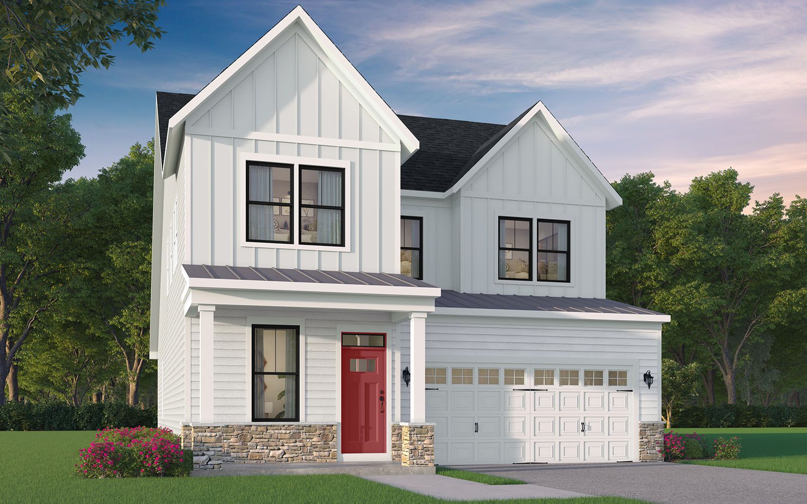 Elevation 6:A rendering of elevation 6 of the Declan at Wendell Falls by Brookfield Residential