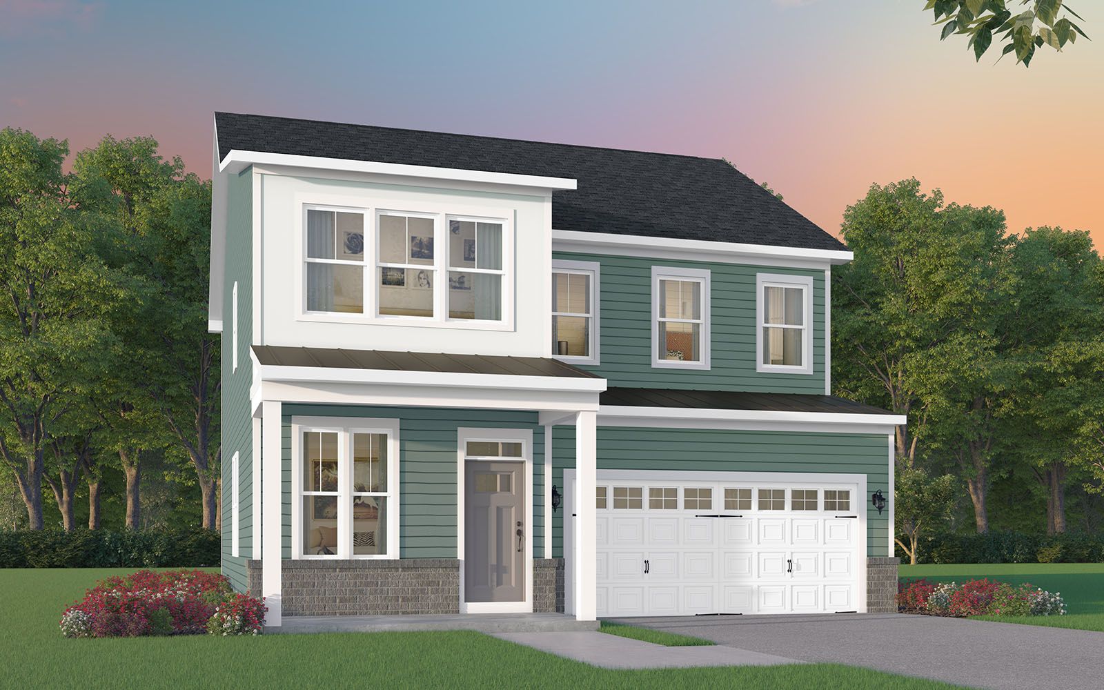 Elevation 4:A rendering of elevation 4 of the Mason at Wendell Falls by Brookfield Residential