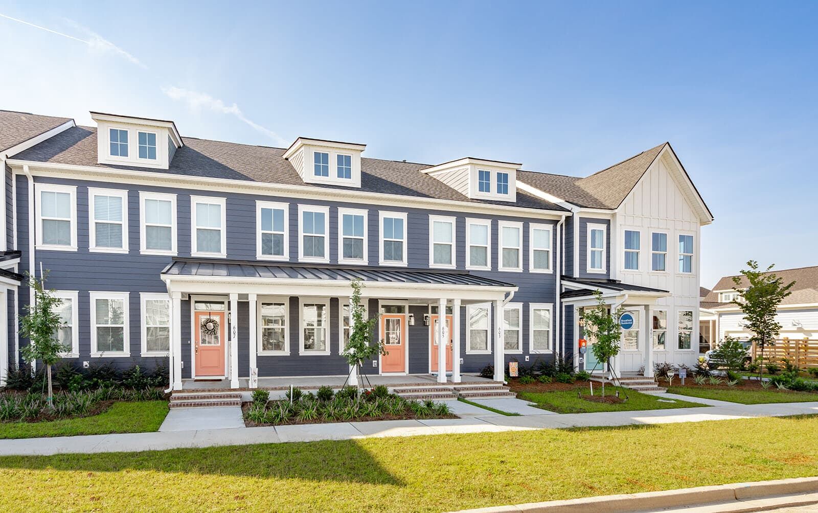 A townhome row at Nexton by Brookfield Residential.