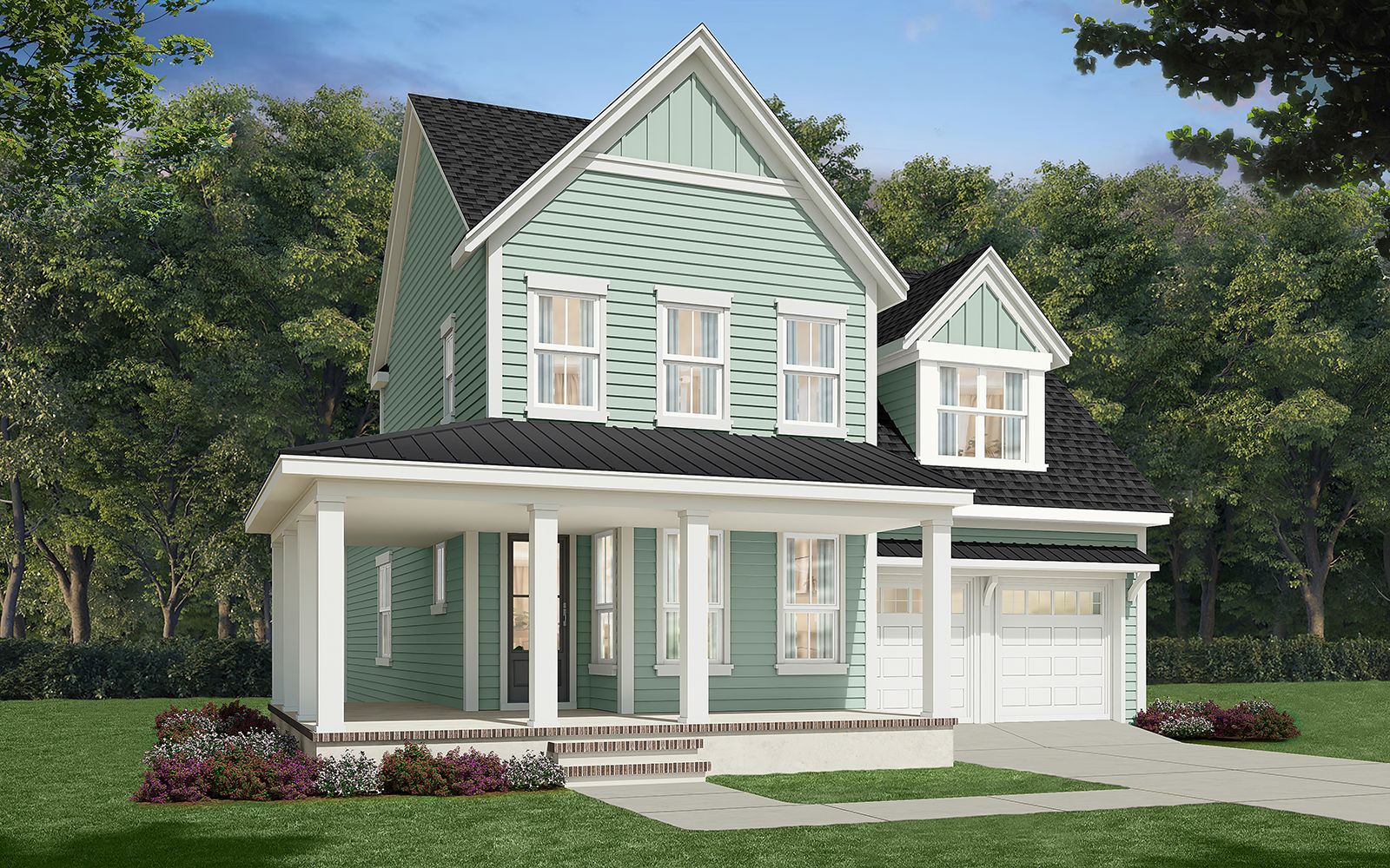 Exterior:Elevation 1 of the Towson single-family home by Brookfield Residential at Nexton.