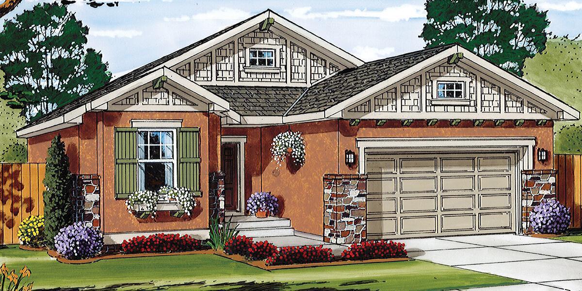 Augusta :Elevation A, Craftsman