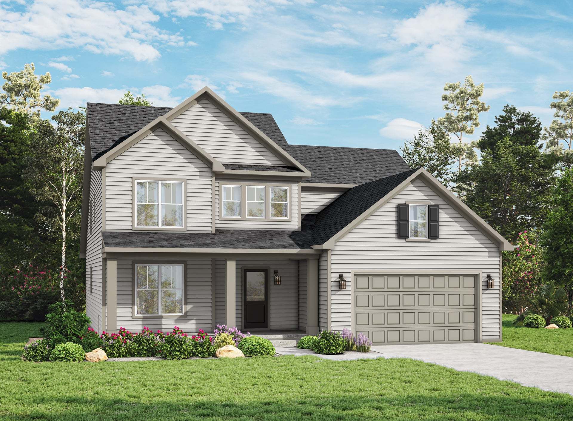 Roanoke II Elevation 2 - Shown with Opt. Front Door Window Panel:Elevation 2