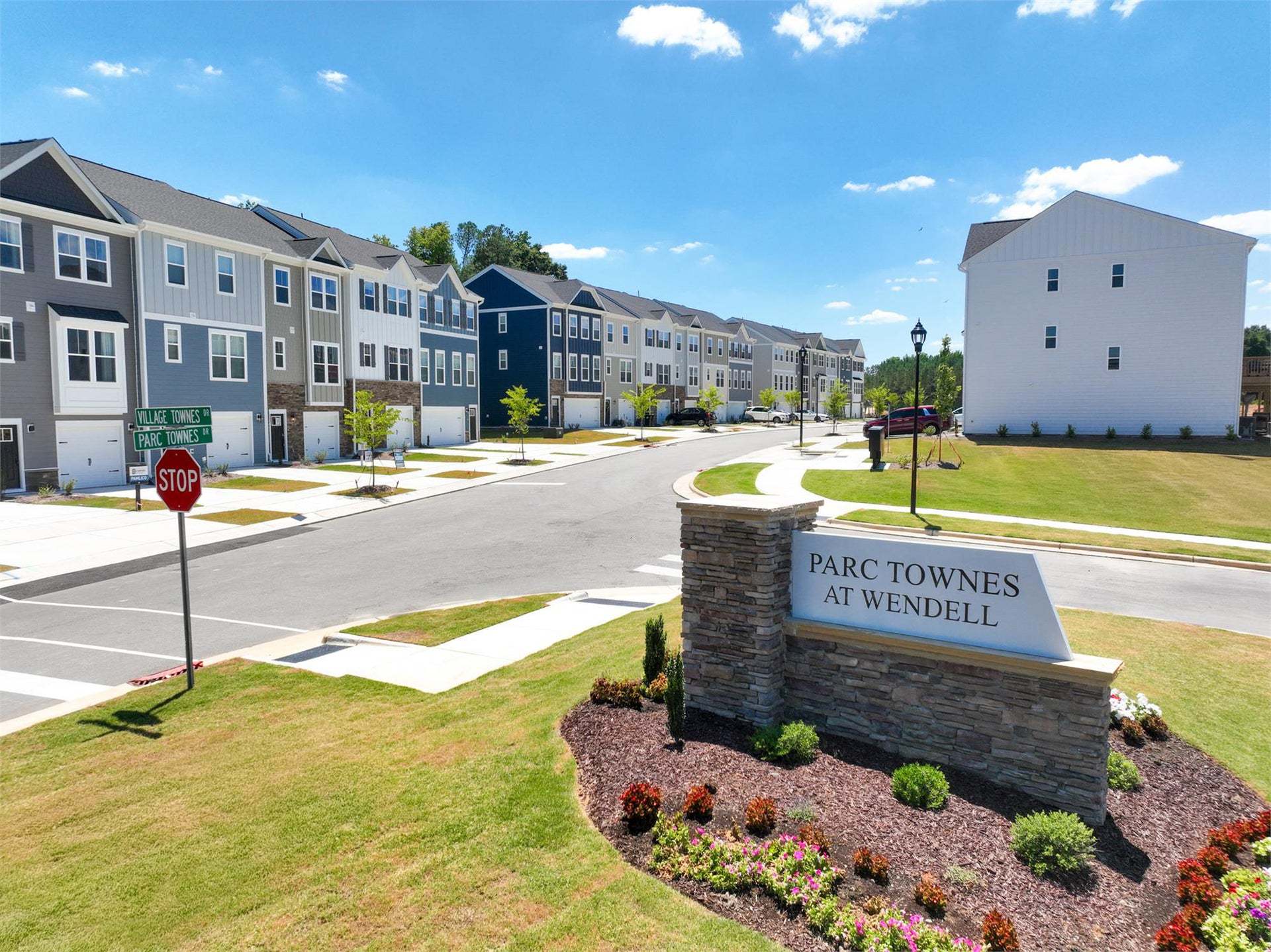 Entrance to Parc Townes at Wendell:Entrance to Parc Townes at Wendell