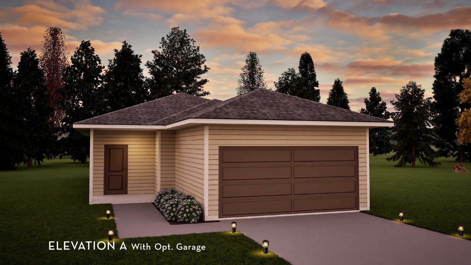 Exterior:Hancock Elevation A With Optional Garage