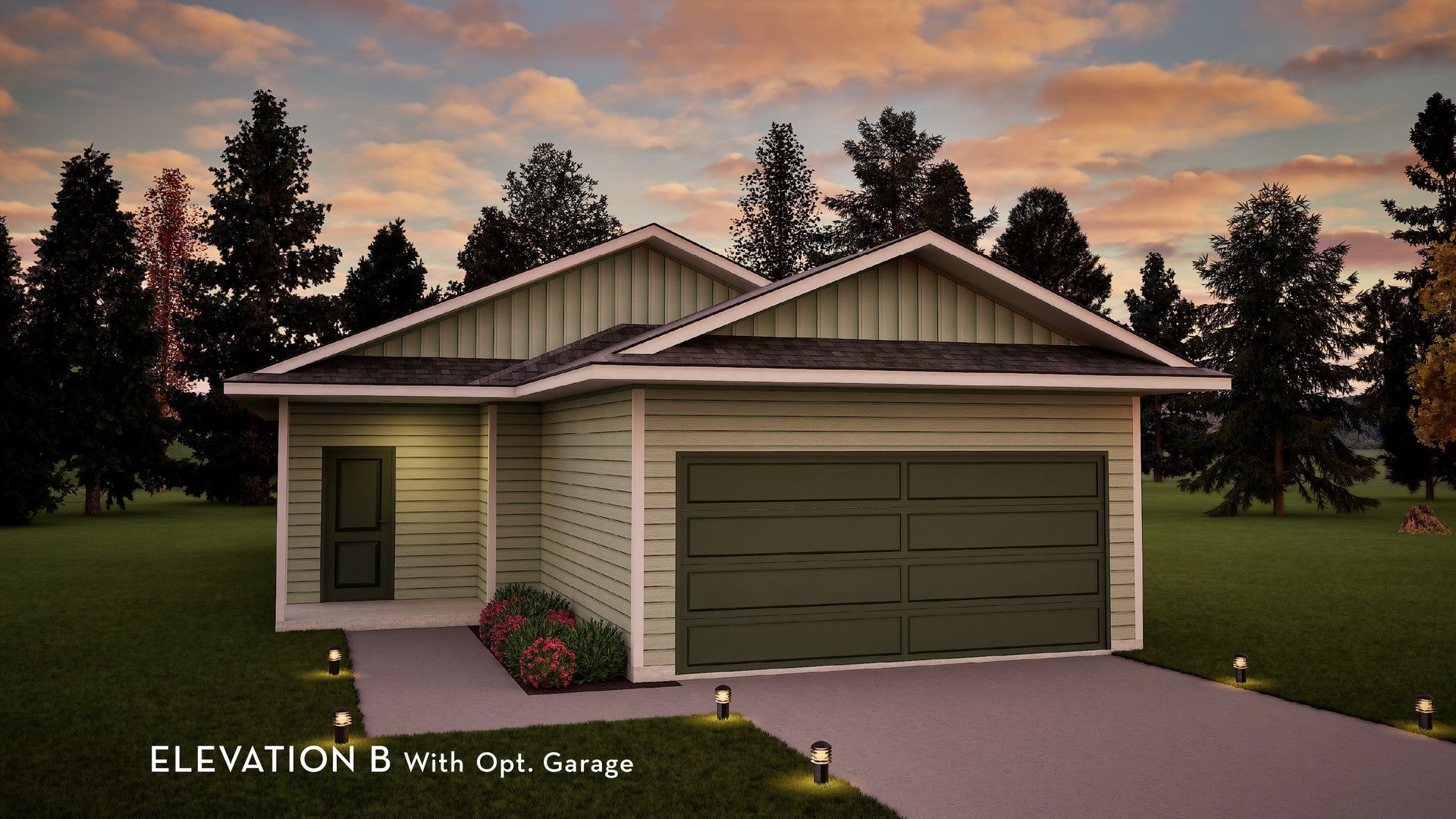 Exterior:Hancock Elevation B With Optional Garage