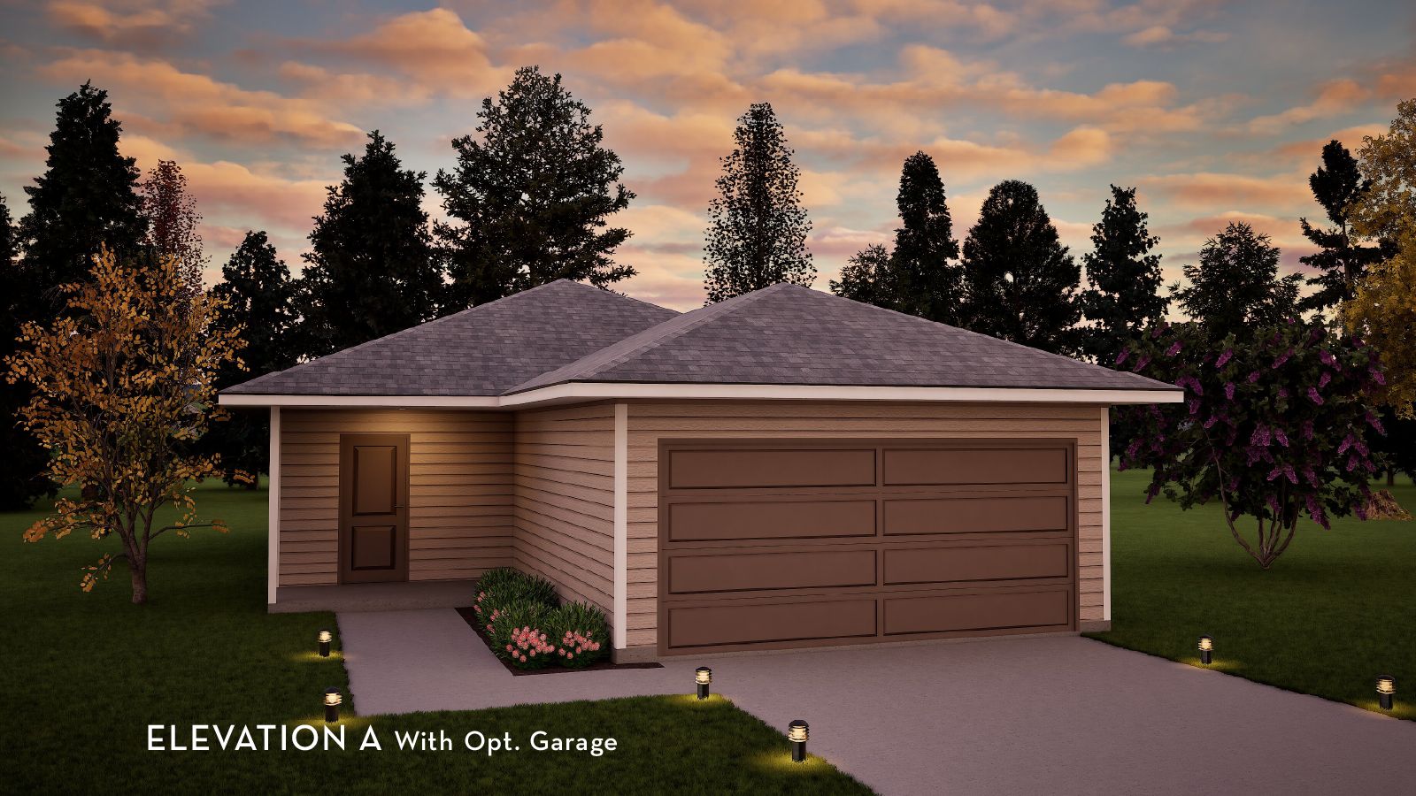 Exterior:Henry Elevation A with Optional Garage