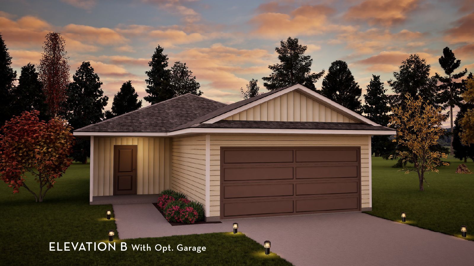 Exterior:Henry Elevation B with Optional Garage