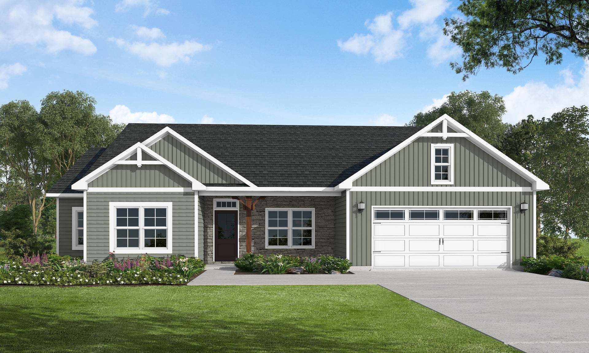 Exterior:Elevation F - Artistic Rendering for Representation Purposes Only