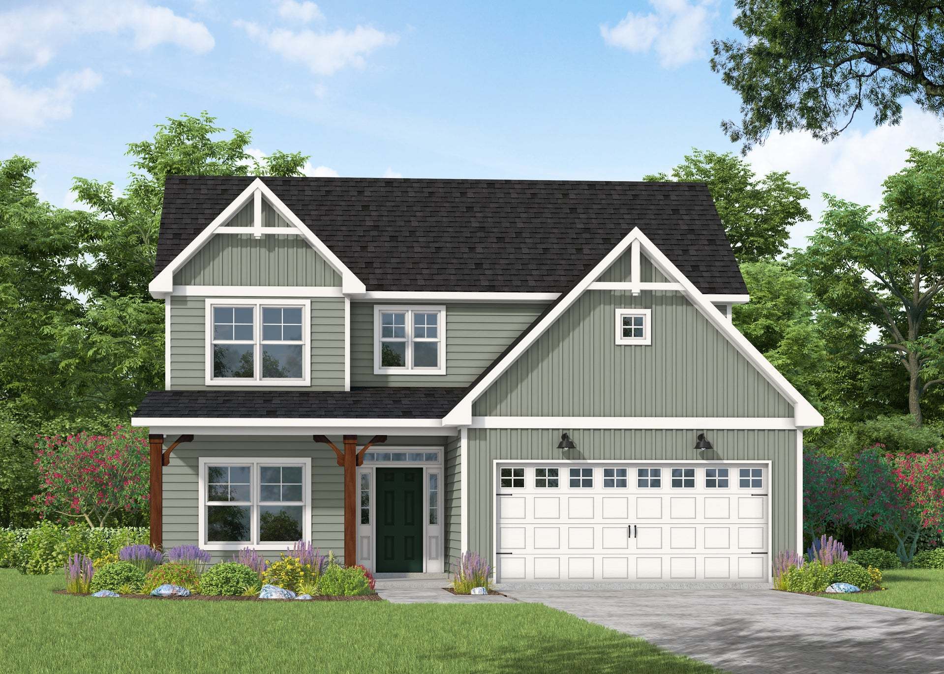 Exterior:Elevation F - Artistic Rendering for Representation Purposes Only