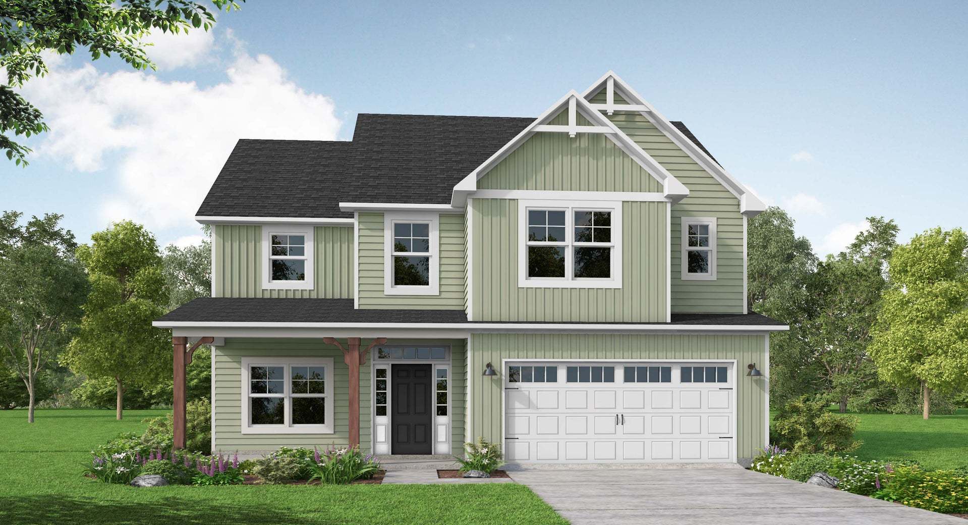 Exterior:Elevation F-Different Elevation (No Stone Option)