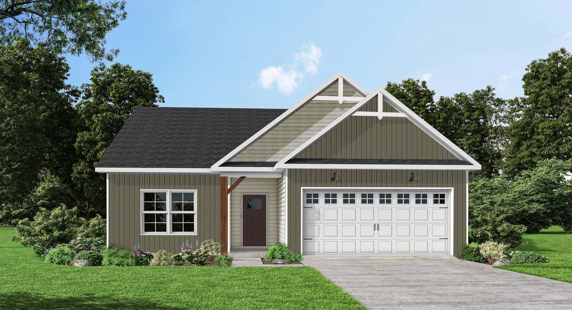 Exterior:Elevation F - Artistic Rendering not lot specific. For representation purposes only