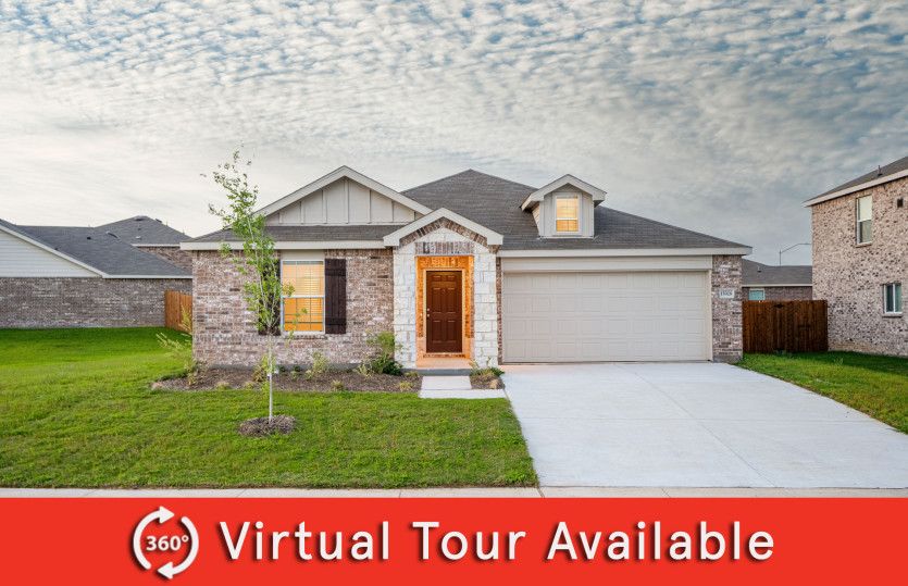 Killeen:The Killeen, a one-story home with 2-car garage, shown with Home Exterior LS201