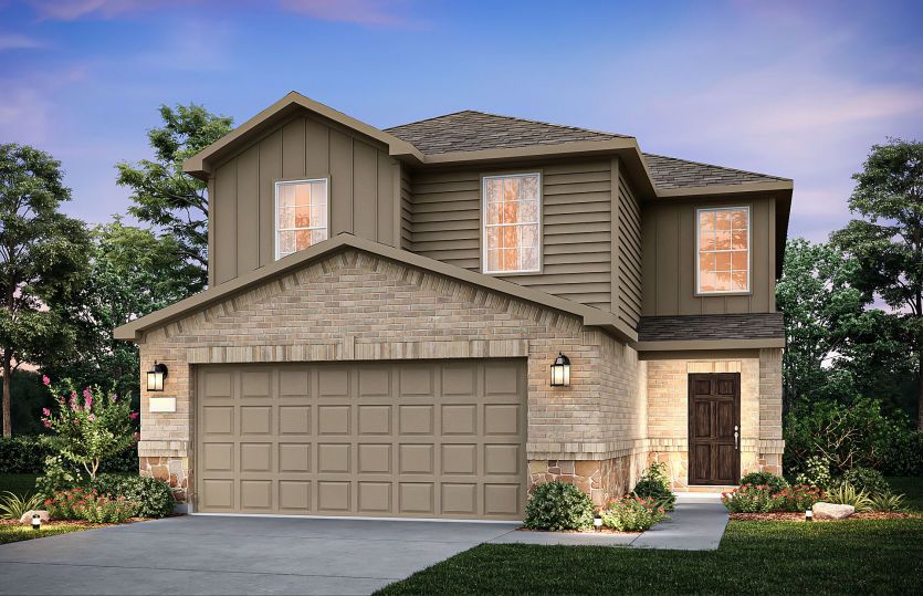 Camelia:The Camelia, a 2-story new construction home showing Home Exterior L