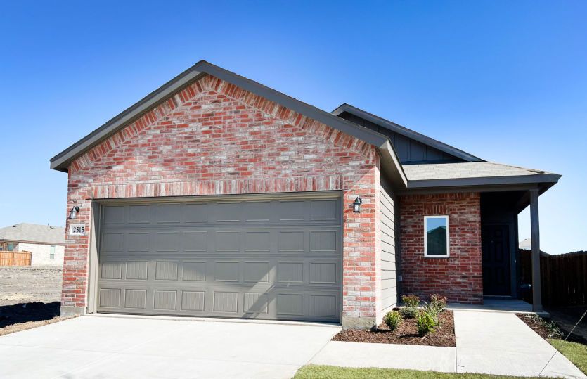 Exterior:The Llano, a one-story home with 2-car garage, home exterior LS103 *exterior features may vary